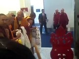 His Holiness Dalai Lama welcomed to Australia by Khenpo Ngawang Dhamchoe and Sangha