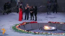 Kim Kardashian and sister Khloe laid flowers at Armenian Genocide Memorial in Yerevan