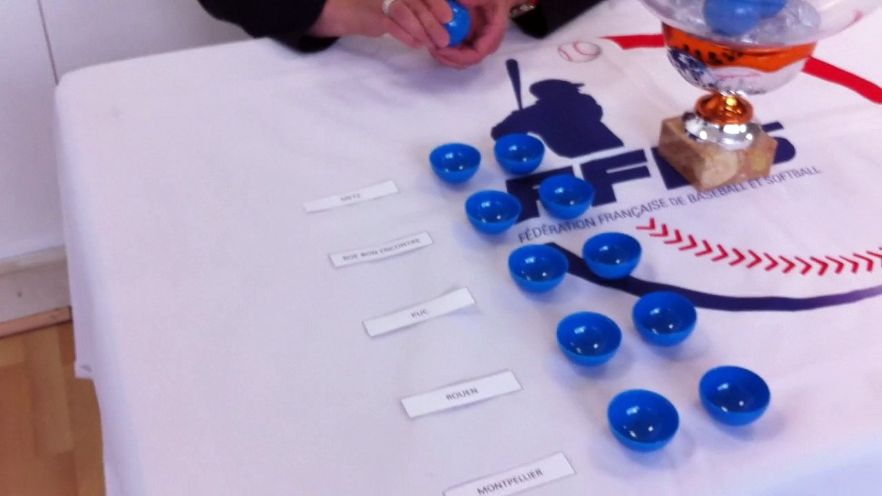 Tirage au sort phase finale Championnat de France Baseball 15U 2015