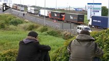 Les migrants de Calais tentent de monter dans les camions