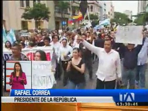 Correa cuestiona recursos para la marcha convocada por Nebot