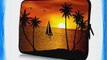 17 inch Rikki KnightTM Silhouette Boat Palm Trees on Sunset Design Laptop Sleeve