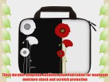 Designer Sleeves 8.9-Inch to 10-Inch Poppies Tablet Sleeve/iPad Sleeve with Handles Black/White