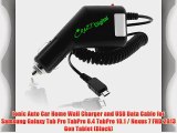 Ionic Auto Car Home Wall Charger and USB Data Cable for Samsung Galaxy Tab Pro TabPro 8.4 TabPro