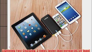 EasyAcc Ultra 16000mAh 3 USB 22W 4.4A Outputs Power Bank with 18W Input Lighting fast Charging