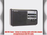 Sony Portable AM/FM Radio with Built-in 3 5/8 Clear Sound Speaker High Power Output LED Tuning