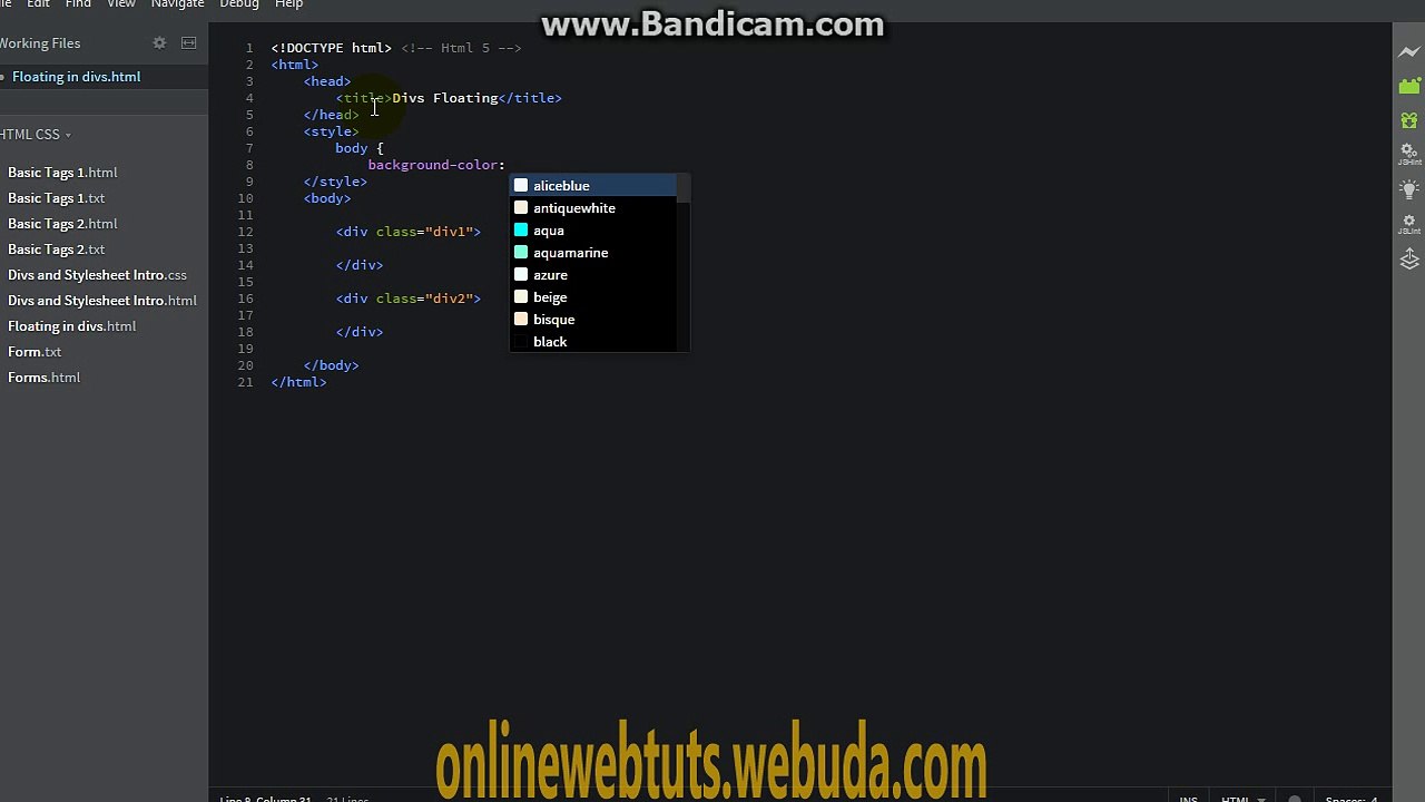 Online Web Tutorials In Urdu Floating In Divs Part 8