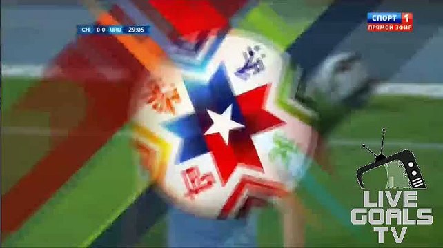 Edinson Cavani Gets Yellow Card Chile 0-0 Uruguay