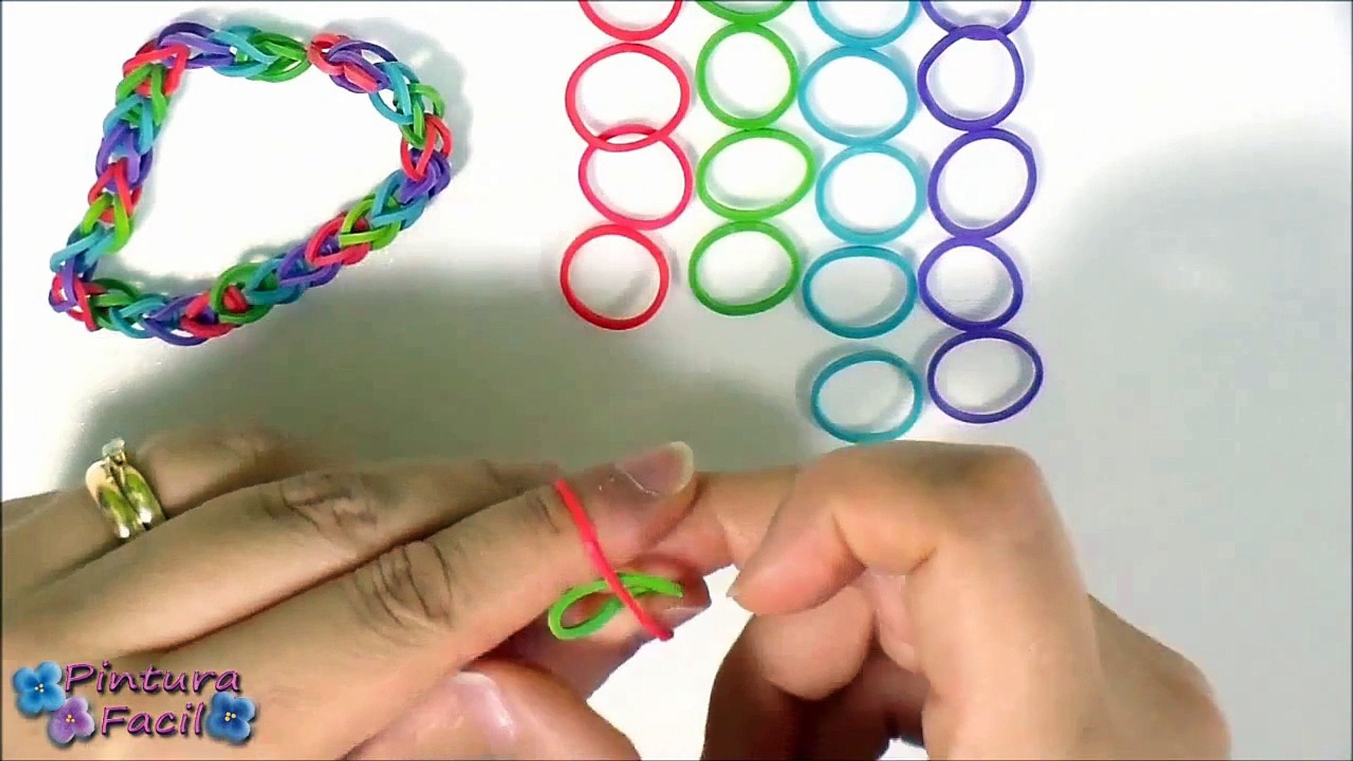 Como Hacer Pulseras de Gomas con los DEDOS FACIL Pulseras de Ligas Pintura  Facil - video Dailymotion