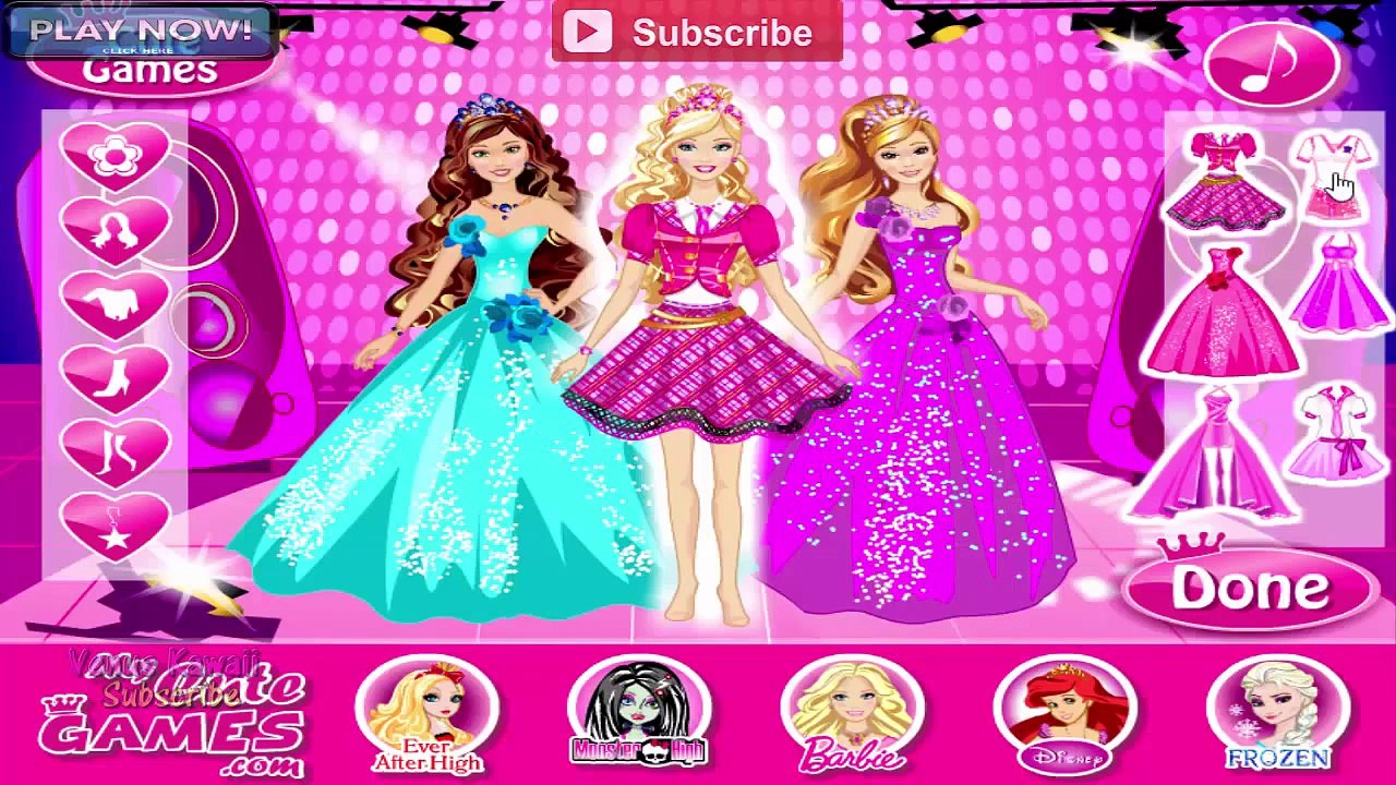 BARBIE PRINCESS HIGH SCHOOL DRESS UP GAME - JUEGO DE DISFRASES PRINCESA BARBIE
