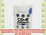 Smartbuy 700mb/80min 52x CD-R White Inkjet Hub Printable Blank Recordable Media Disc (1800-Disc)