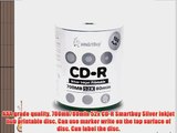 Smartbuy 700mb/80min 52x CD-R Silver Inkjet Hub Printable Blank Recordable Media Disc (1000-Disc)