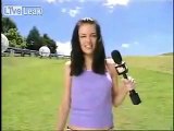 female reporter hit and owned by zorb ball ..