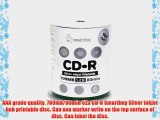 Smartbuy 700mb/80min 52x CD-R Silver Inkjet Hub Printable Blank Recordable Media Disc (1800-Disc)