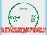 Smartbuy 4.7gb/120min 16x DVD-R Logo Top Blank Data Video Recordable Media Disc (6000-Disc)