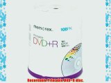 Memorex White Inkjet Printable 16X DVD R Media 100 Pack in Cake Box (05623)