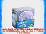 Verbatim : Disc CD-R 21 min branded slim jewel 185MB Color Mini pocket 32X185MB Color Mini