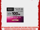 5 Sony Blu Ray 100 GB BD-RE BDXL 3D Bluray Triple Layer Blueray Printable Discs