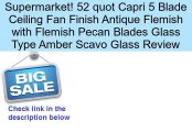 52 quot Capri 5 Blade Ceiling Fan Finish Antique Flemish with Flemish Pecan Blades Glass Type Amber Scavo Glass Review