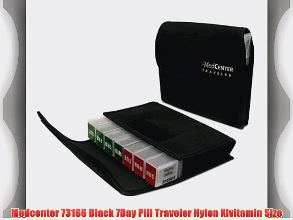 Medcenter 73166 Black 7Day Pill Traveler Nylon Xlvitamin Size