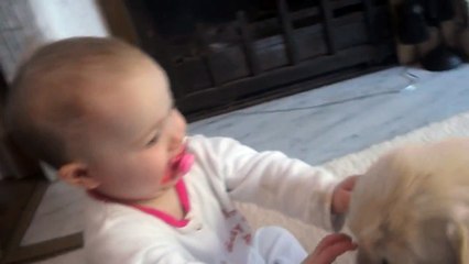 Baby and Puppy meet for the first time!