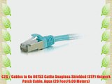 C2G / Cables to Go 00753 Cat6a Snagless Shielded (STP) Network Patch Cable Aqua (20 Feet/6.09