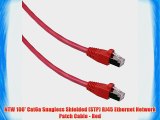 NTW 100' Cat6a Snagless Shielded (STP) RJ45 Ethernet Network Patch Cable - Red