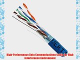 Cat5e 350 MHz Shielded 24AWG Solid Bare Copper 1000ft Blue Bulk Ethernet Cable