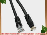 GadKo Cat5e Black Ethernet Patch Cable Round Snagless/Molded Boot 50 foot