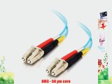 C2G / Cables to Go 01116 LC-LC  10GB 50/125 OM3 Duplex Multimode PVC Fiber Optic Cable Aqua