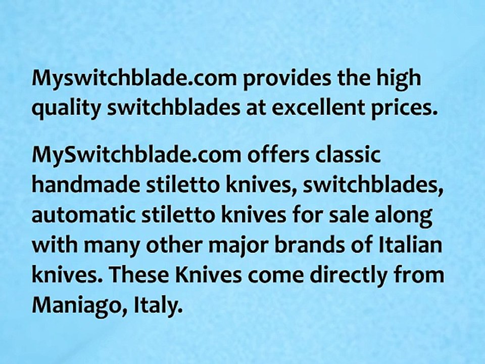 Italian stiletto switchblade knife for sale at myswitchblade.com