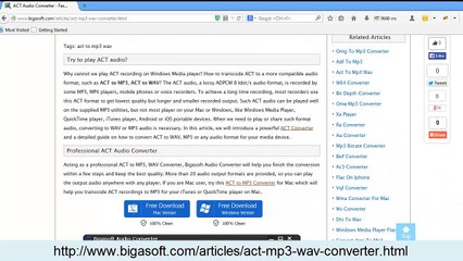 Fast Convert ACT to MP3, WAV or any other popular audio formats