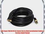 35ft Super VGA M/M CL2 Rated (For In-Wall Installation) Cable w/ Ferrites (Gold Plated)