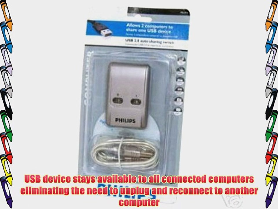 PHILIPS USB 2.0 Sharing Switch Allows 2 Computers to Share one USB Device