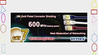 KEYDEX 3ft CAT7 SSTP 600Mhz Gold-Plated Snagless Network Lan Ethernet Patch Cable - Blue