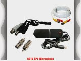 DSC-Mic package-100 CCTV Tiny Audio Pick up device Spy Microphone  100ft cable Power Supply