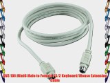 QVS 10ft Mini6 Male to Female PS/2 Keyboard/Mouse Extension Cable