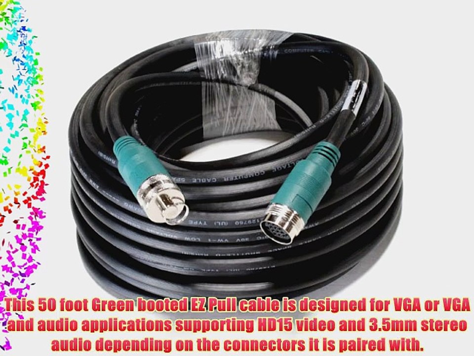GadKo EZ Pull VGA   Audio Runner Cable Green Booted Female Max Resolution 1600x900 (UXGA) 50