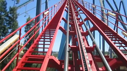 Dragon Khan front seat on-ride HD POV PortAventura Park