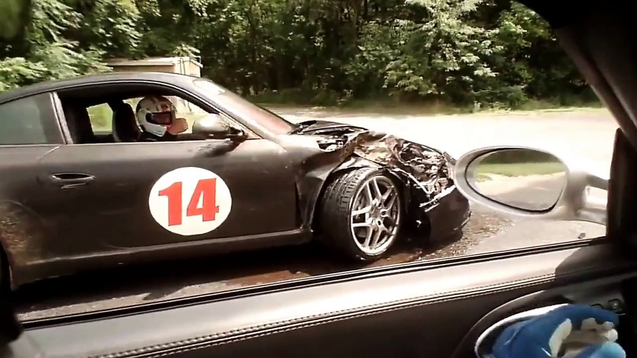 Porsche 911 Demolishing Hitting A Deer In A Terrifying Track Day