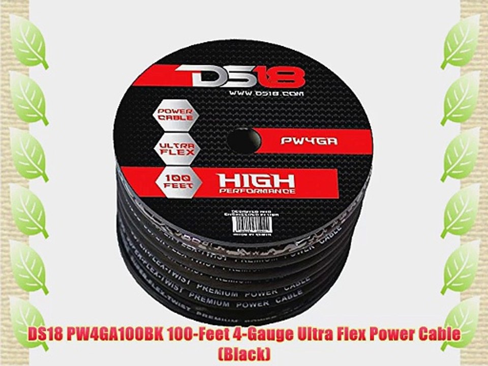 DS18 PW4GA100BK 100-Feet 4-Gauge Ultra Flex Power Cable (Black)