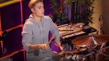 Justin Bieber Shows Off His Drumming Skills