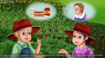 Lincoln and Laura in the Garden with Grandma | Cartoon for kids | Stories for Kids