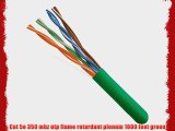CAT5E 350 MHz UTP 24AWG 8C Solid Pure Copper Plenum 1000ft Green Bulk Ethernet Cable