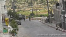 Group of Israeli Soldiers Struck by a Big Palestinian Tire   EPIC FAIL !