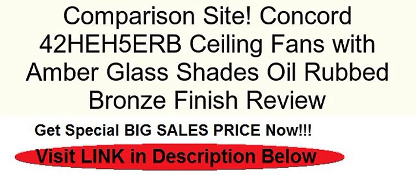 Concord 42HEH5ERB Ceiling Fans with Amber Glass Shades Oil Rubbed Bronze Finish Review