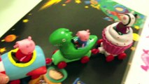 Peppa Pig Theme Park Train Ride With Dinosaur - Play Doh Peppa Pig Sleepover Nickelodeon