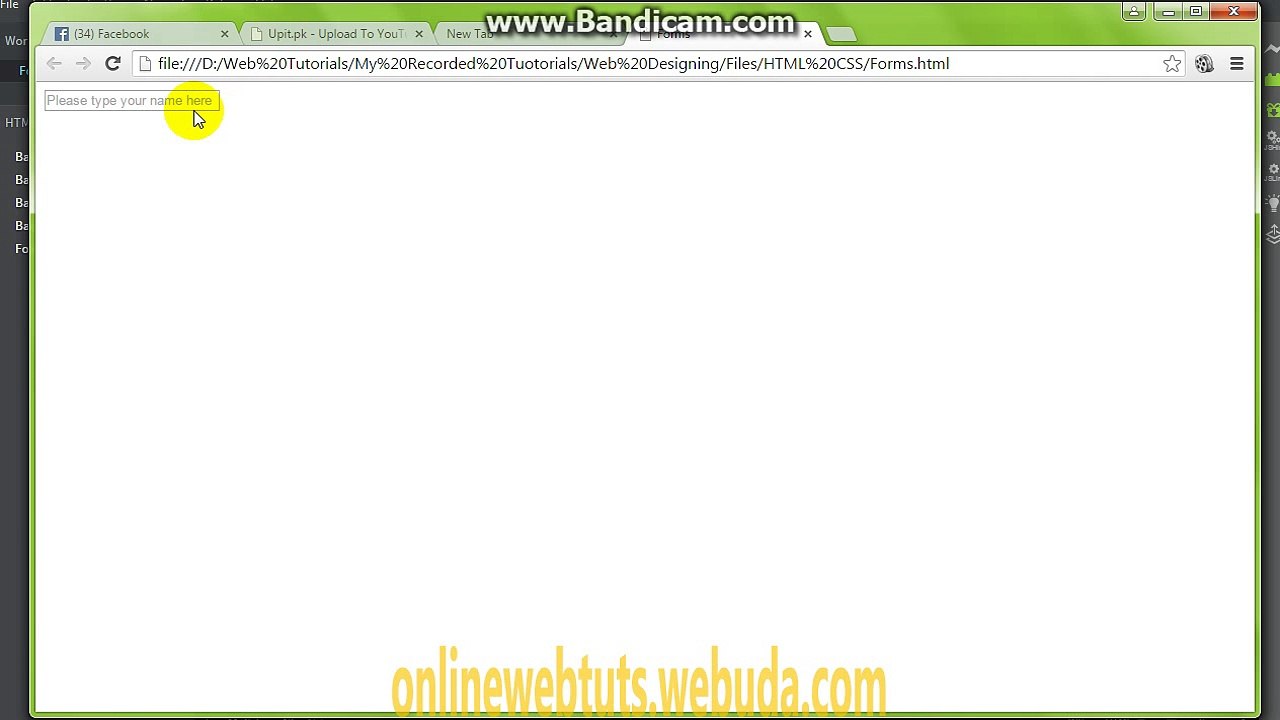 Online Web Tutorials In Urdu HTML Forms Part 4