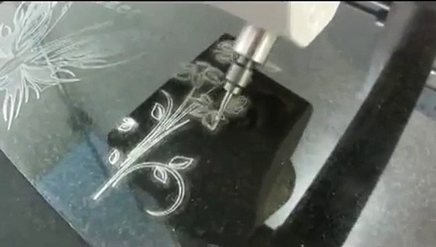 CNC Highspeed Vector engraving engraver. Granit Gravur Vektor Grafik Inschriften Grabsteine Glas