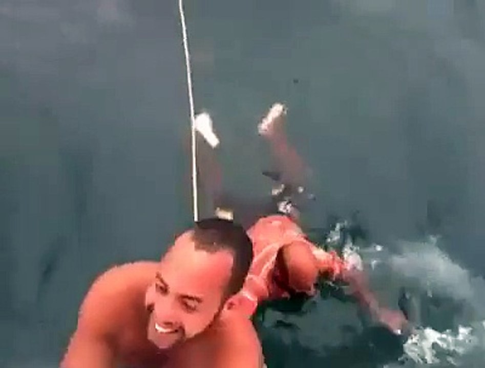 Deux idiots surfent sur un requin-baleine au Venezuela